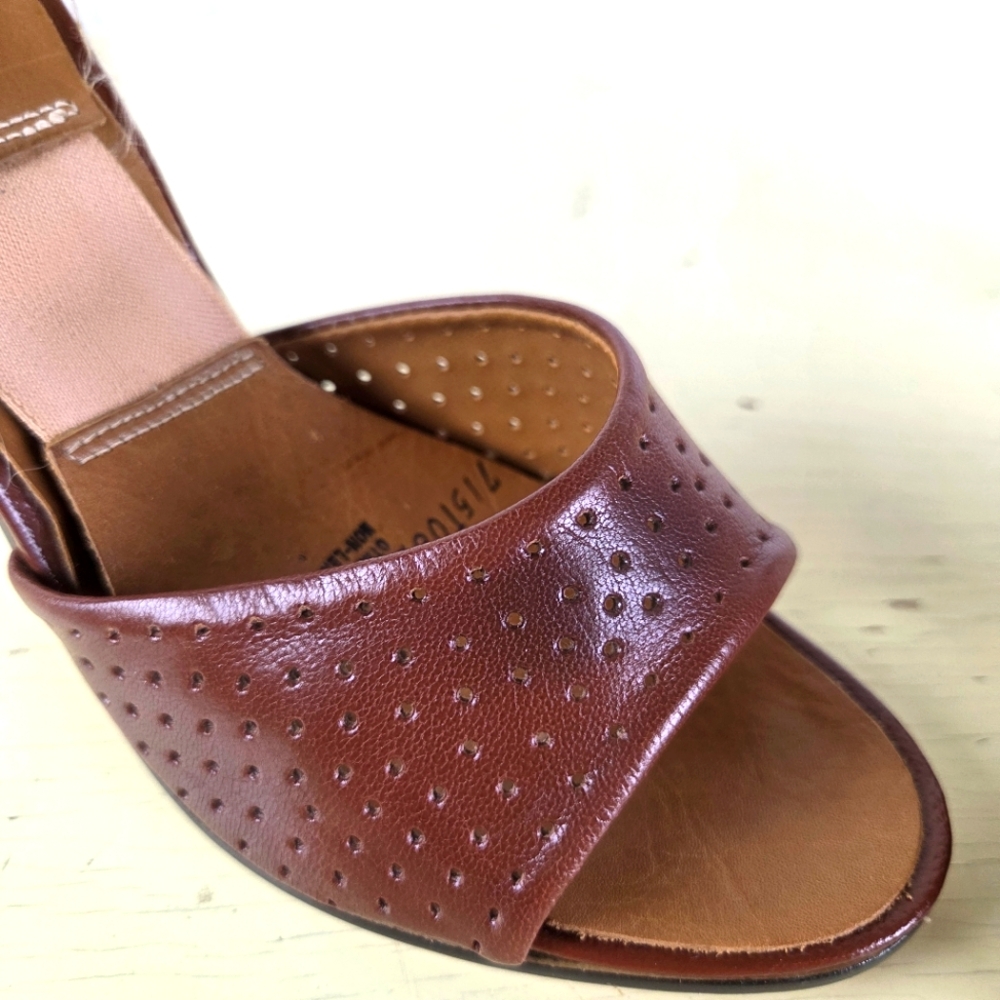 Vintage Foot Works Sling O Lators Brown Leather Women's Mules 6M - Picture 8 of 16